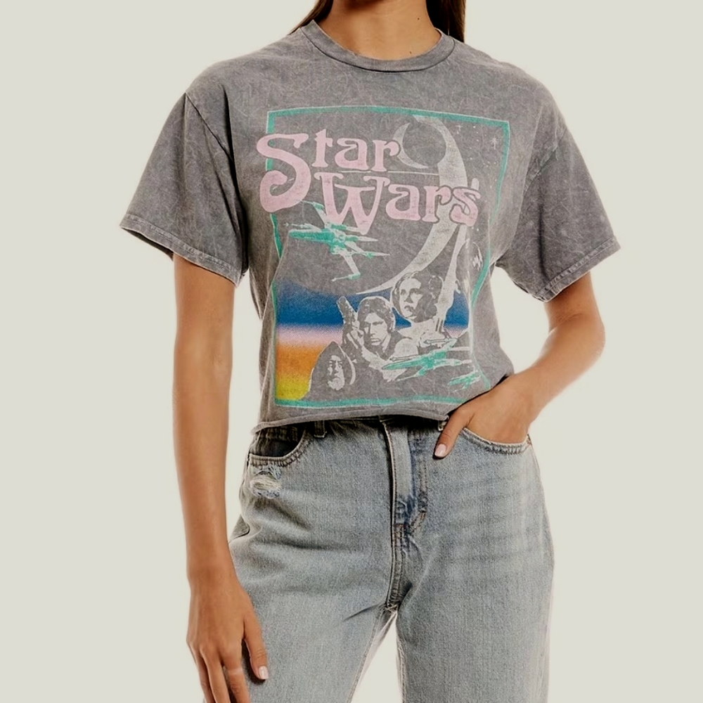 NWT Grey S* Star Wars Cropped Relaxed Tee Firm Price